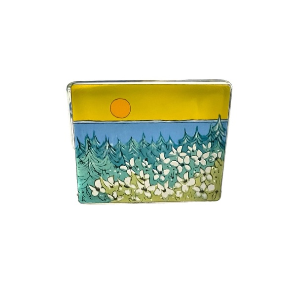 VTG Wildflowers Glass Art Signed Helja Liukko Sundstrom for Arabia Finland - Picture 2 of 9